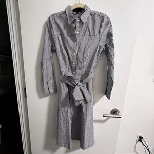 J. Crew Tie-waist shirtdress in stripe - Size 4